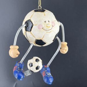 Anthropomorphic Kurt Alder Resin Soccer Ball Christmas Ornament Sports Kicking